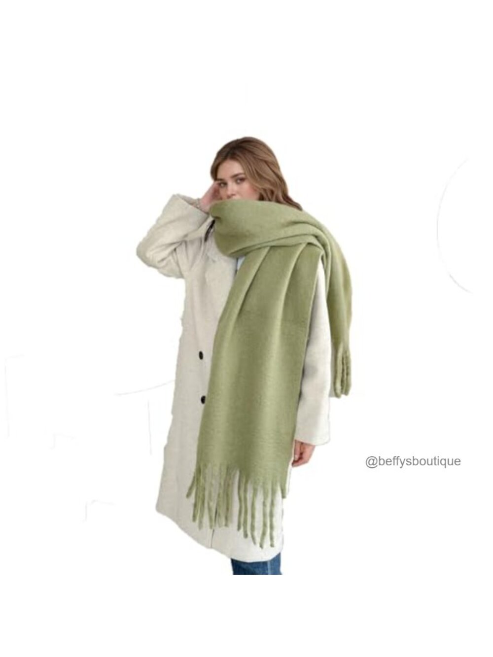Mohair Feel Acrylic Pashmina Scarf Shawl Wrap with Tassels